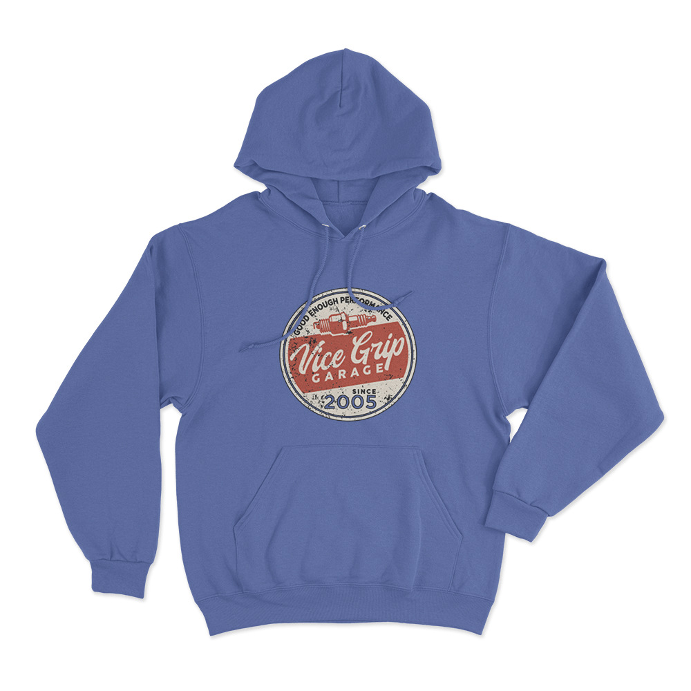 Good Enough Performance Badge Unisex Hoodie Blue Good Enough Performance Badge Unisex Hoodie Blue