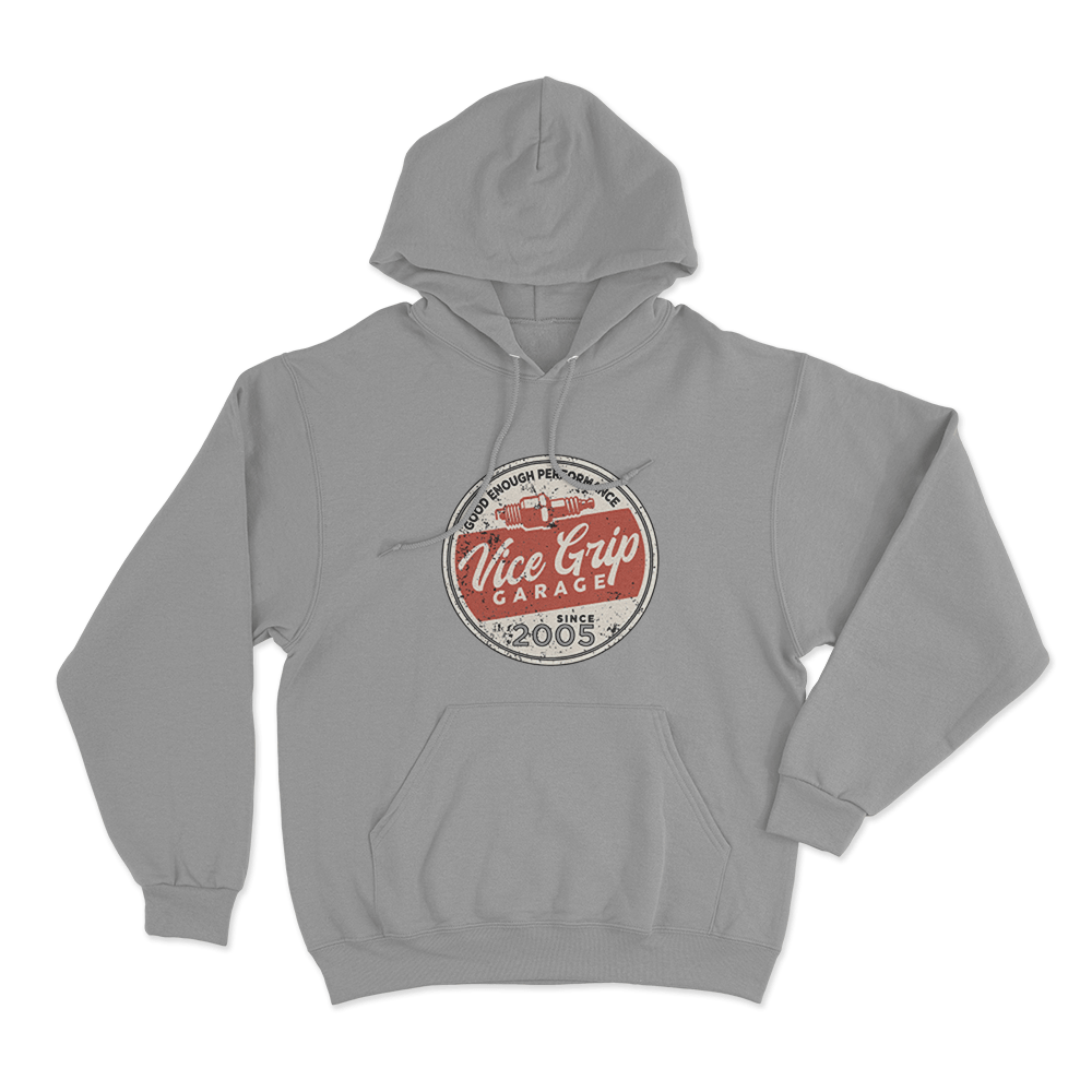 Good Enough Performance Badge Unisex Hoodie Grey Good Enough Performance Badge Unisex Hoodie Grey