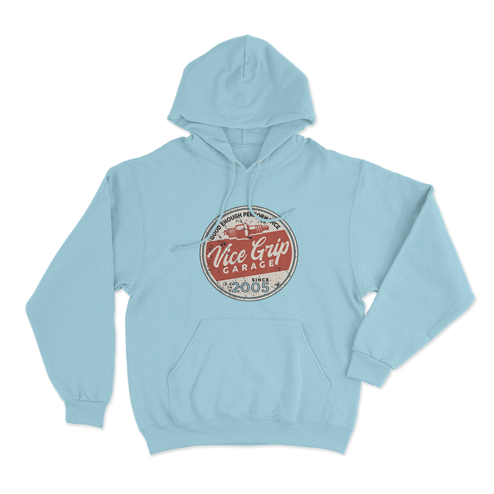Good Enough Performance Badge Unisex Hoodie Sky Blue Good Enough Performance Badge Unisex Hoodie Sky Blue