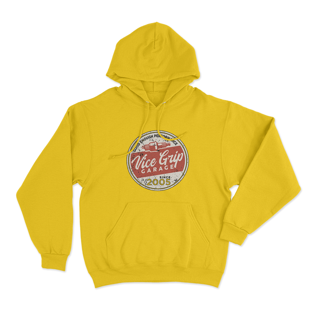 Good Enough Performance Badge Unisex Hoodie Yellow Good Enough Performance Badge Unisex Hoodie Yellow