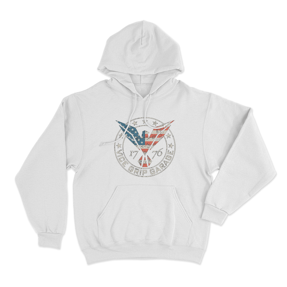 Patriotic Flying Eagle Unisex Hoodie White Patriotic Flying Eagle Unisex Hoodie White